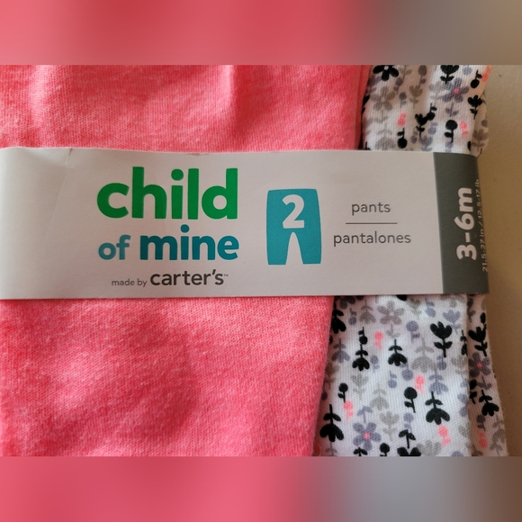 NWT Carters 2-pack Infant Girls  Pants 3-6 Months - Picture 3 of 7